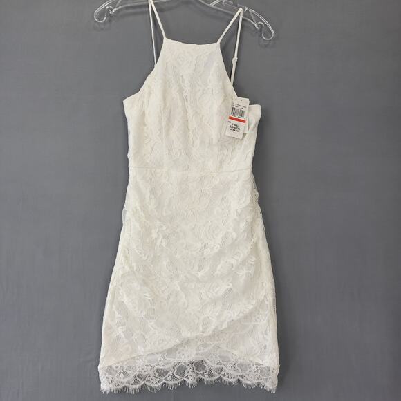 Speechless Ivory Cream Mini Dress Preppy Lace Strappy NEW $59 Women's XS Juniors - Picture 1 of 12